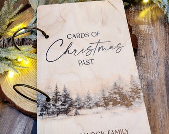 Guardián de tarjetas de Navidad personalizado, Titular de tarjetas de Navidad, Tarjetas de Navidad pasadas, Almacenamiento de tarjetas, Decoración navideña, Álbum de tarjetas navideñas