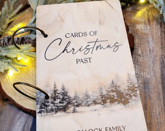 Personalized Christmas Card Keeper, Christmas Card Holder, Cards of Christmas Past, Card Storage, Holiday Decor, Holiday Card Album