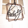 Front Door Sign, Hey There Sign, Front Door Decor, Housewarming Gift, Welcome Door Sign, Wood Door Wreath, Farmhouse Door Hanger