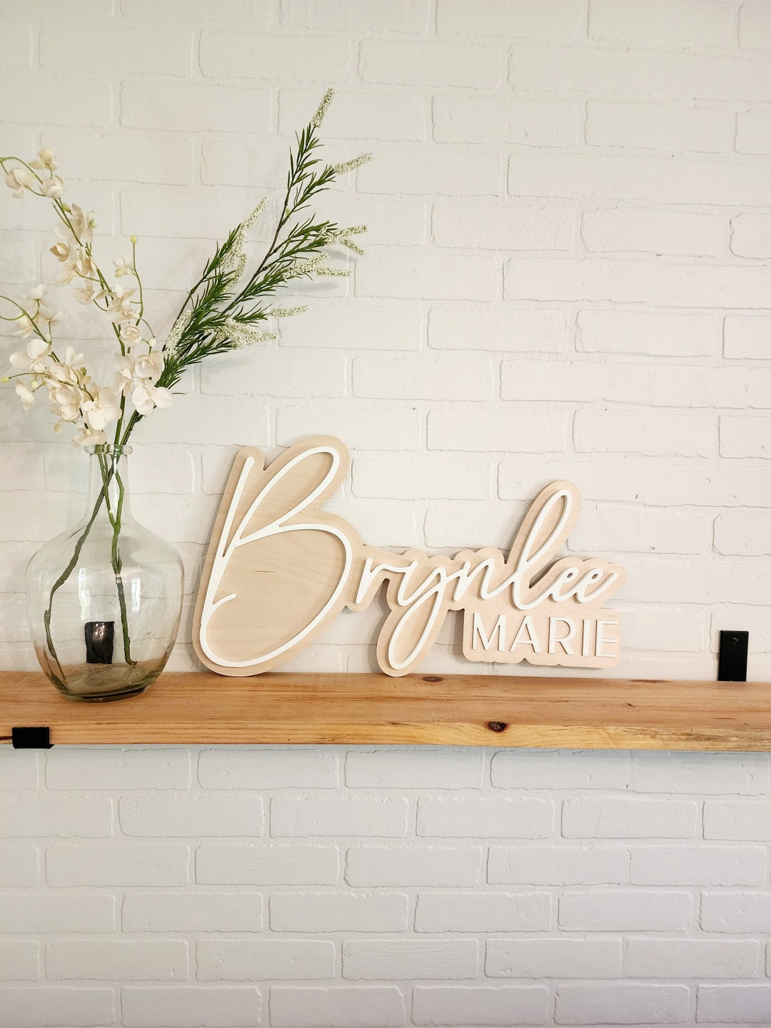 Custom Nursery Name Sign: Layered 3D Wood, Baby Room Decor - Etsy