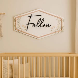 Wildflower Nursery Name Sign, Personalized Baby Name Wall Art, Floral Wood Nursery Decor, Baby Shower Gift, Girl Room Sign