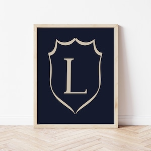 Custom Initial Print, Baby Name Sign, Vintage Nursery Decor, Inital Sign, Initial Nursery Print, Nursery Name Art, Boy Nursery Name Print