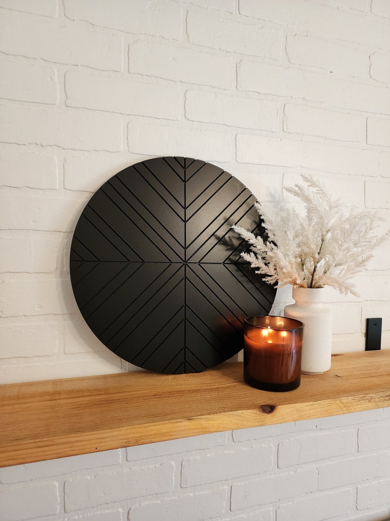 Round Geometric Art, Carved Wood Wall Art, Boho Decor, Modern Wood Wall Art, Gallery Wall Art, Large Wall Art For Living Room, Unique Wall immagine 6