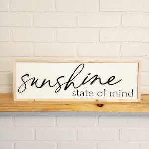 Sunshine State of Mind Sign, Signs For Summer, Summer Home Decor, Summertime Decorations, Farmhouse Sign, Summer Wood Sign, Home Decor