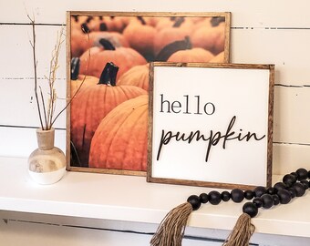 Fall Pumpkins Wood Sign, Fall Decor Sign, Signs For Fall, Hello Pumpkin Sign, Modern Farmhouse Decor, Rustic Pumpkin Sign, Boho Fall Decor