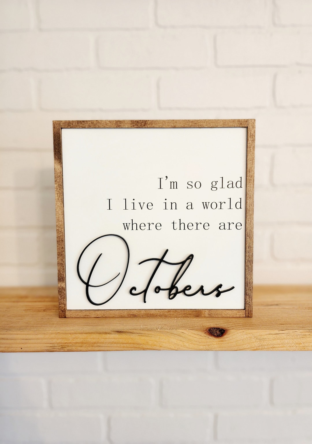 October Rectangle Sign October Wood Sign: Farmhouse Fall Decor - Etsy