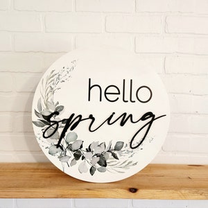 Hello Spring Door Hanger, Front Door Decor, Spring Door Sign, Hello Door Hanger, Spring Porch Decor, Spring Wreath, Modern Farmhouse Decor