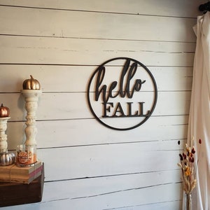 Hello Fall Wood Sign, Fall Mantle Decor, Wood Signs For Fall, Fall Signs Farmhouse, Fall Wall Decor