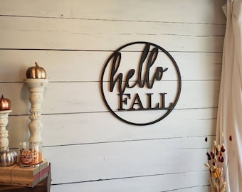 Hello Fall Wood Sign, Fall Mantle Decor, Wood Signs For Fall, Fall Signs Farmhouse, Fall Wall Decor