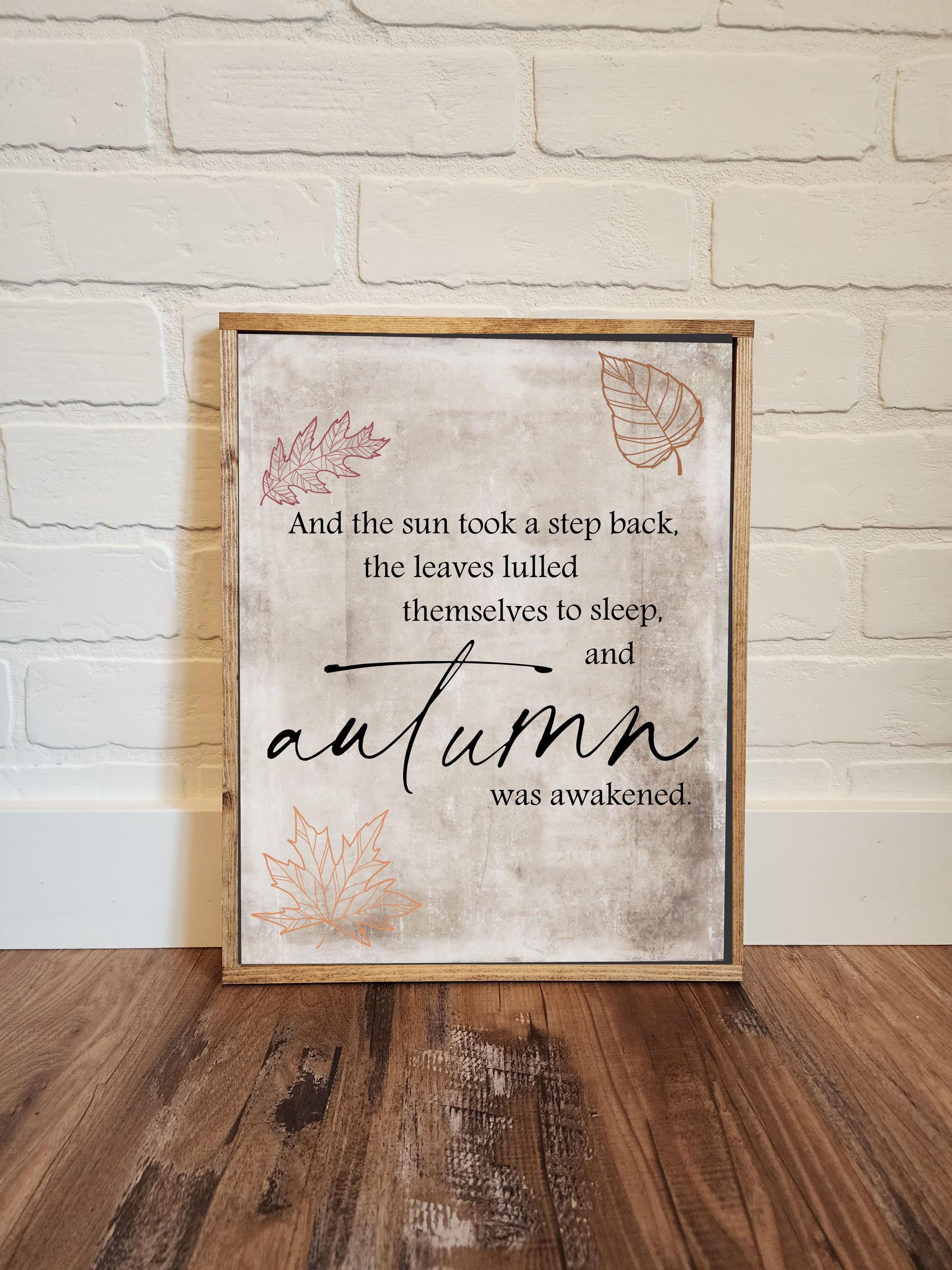 Autumn Was Awakened Sign, Fall Wall Decor Canvas, Fall Mantel Decor ...