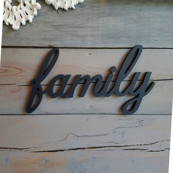 Family Sign Family Cutout Large Family Sign Family Wood Etsy
