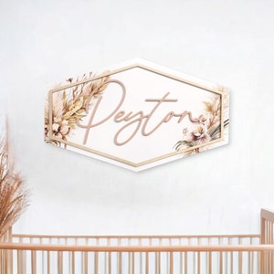 Boho Name Sign, Nursery Name Sign, Wooden Name Sign, Baby Shower Gift, Boho Nursery Decor, Crib Signs, Wood Name Signs, Girl Nursery Decor
