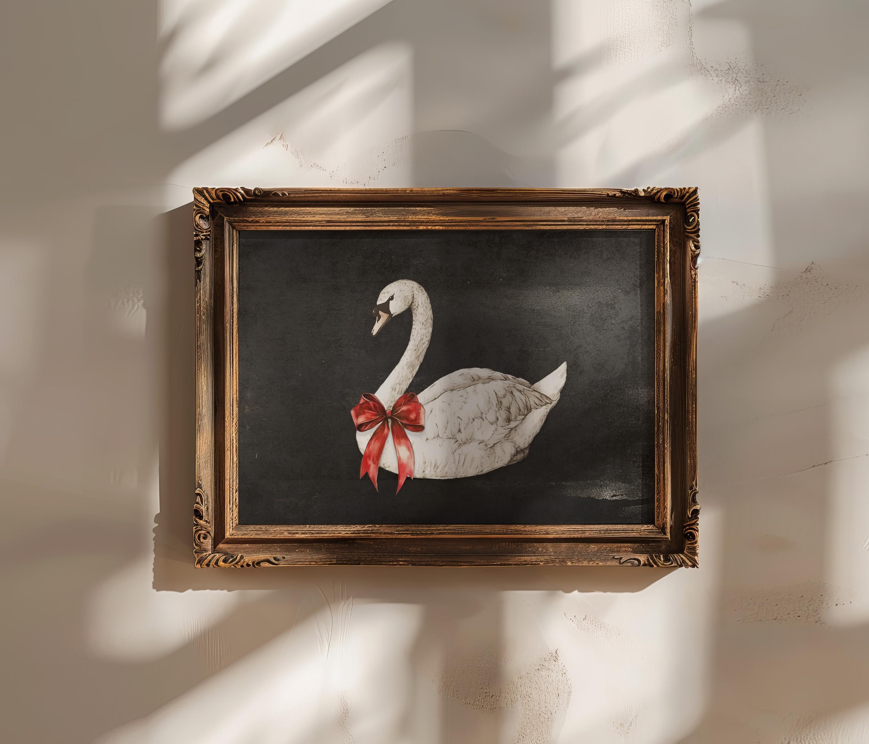 クリスマススワンプリント、ムーディなクリスマスウォールアート、印刷