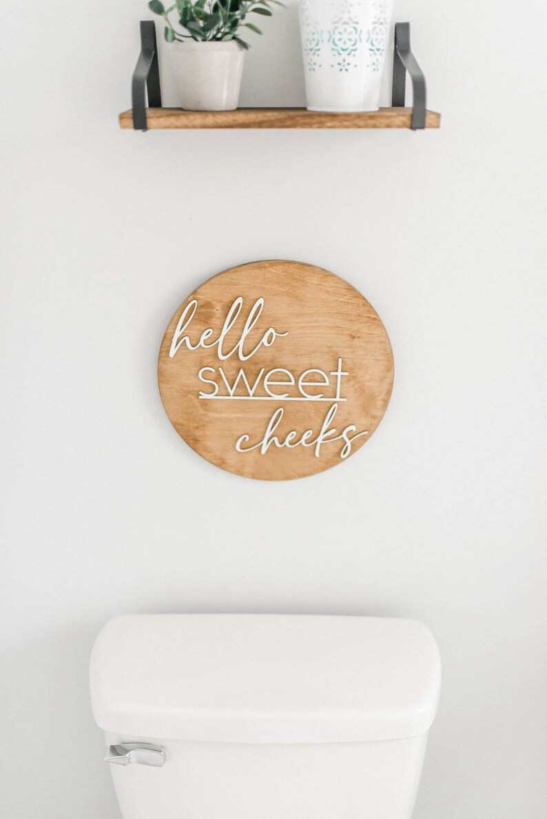 Hello Sweet Cheeks Bathroom Sign Bathroom Decor Boho Etsy