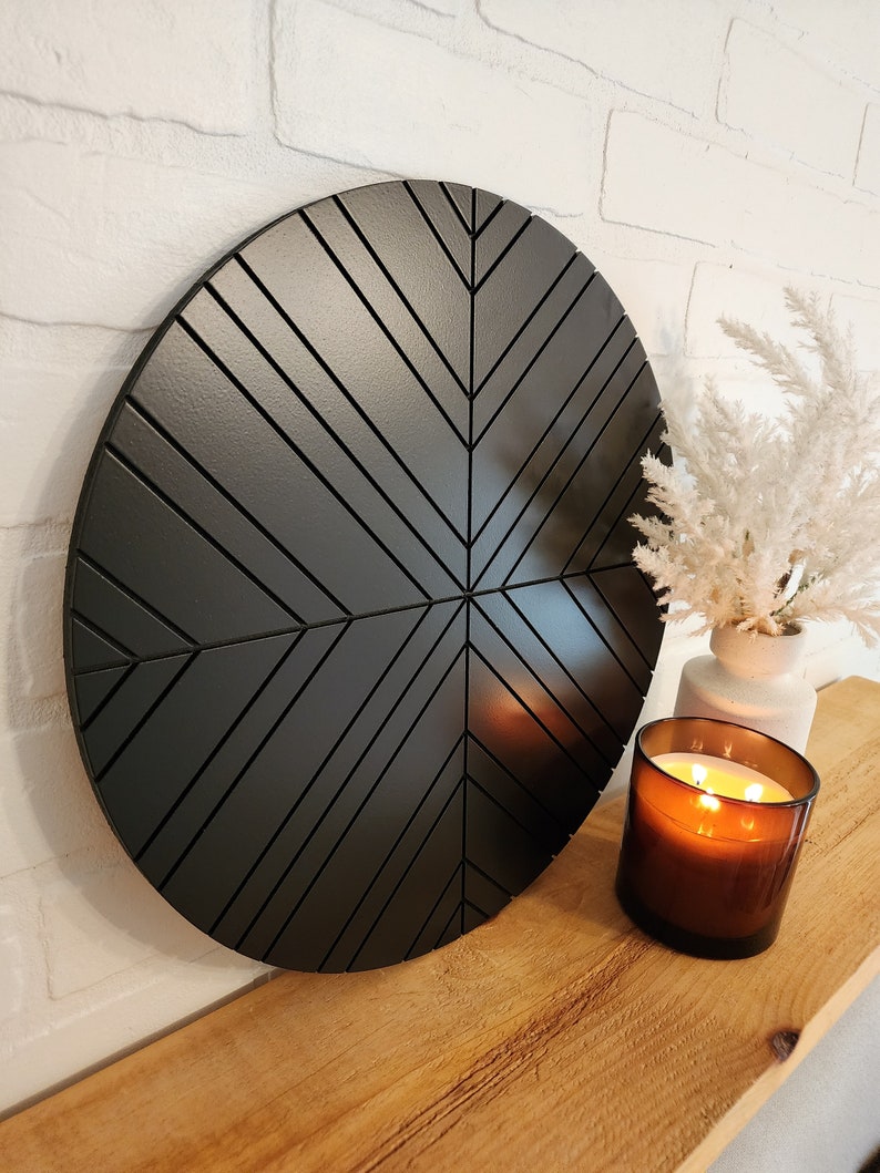Round Geometric Art, Carved Wood Wall Art, Boho Decor, Modern Wood Wall Art, Gallery Wall Art, Large Wall Art For Living Room, Unique Wall immagine 1