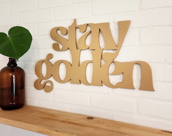 Stay Golden, 70s Decor, Groovy Wall Art, Hippie Wall Art, Funky Wall Art, Bohemian Wall Decor,