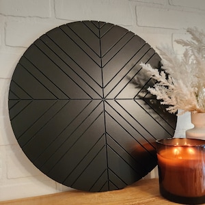 Round Geometric Art, Carved Wood Wall Art, Boho Decor, Modern Wood Wall Art, Gallery Wall Art, Large Wall Art For Living Room, Unique Wall immagine 5