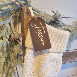 Personalisierte Weihnachtsstrumpf Tags, Weihnachtsgeschenkanhänger, Weihnachtsstrumpf Namensschilder, individuelle Geschenkanhänger