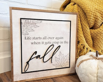 Fall Quote Wood Sign: Autumn Mantle Decor