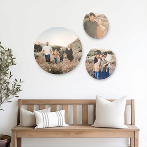 Custom Photo On Wood, Gallery Wall Prints, Print Any Photo, Wedding Photo Print,Round Wood Photo Print, Christmas Gifts, Family Photo Signs
