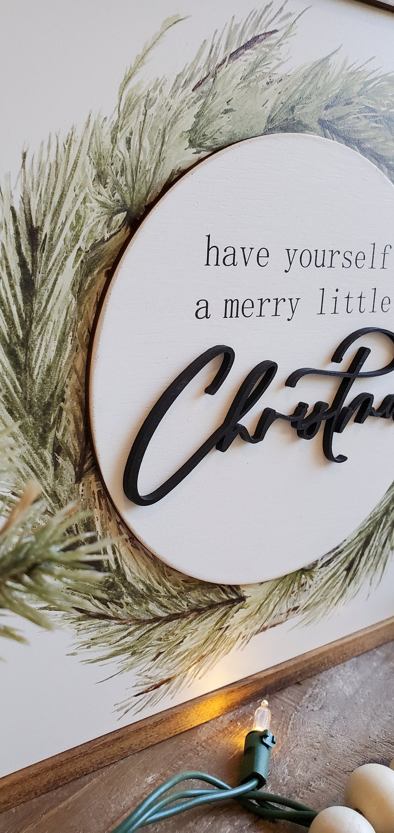 Have yourself a merry little Christmas, Wood Christmas Sign, Christmas Decor, Neutral Christmas Sign, Boho Christmas Decor, Rustic Christmas image 4