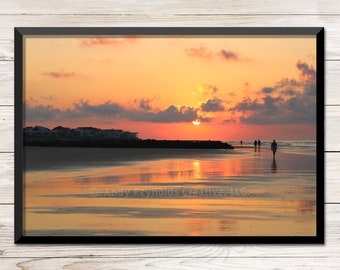 Sunrise, Beach, DIGITAL, Ocean, Folly Beach ~ SC, Nature Photography, Wall Decor, Home Decor, Instant Download, Printable Photo,