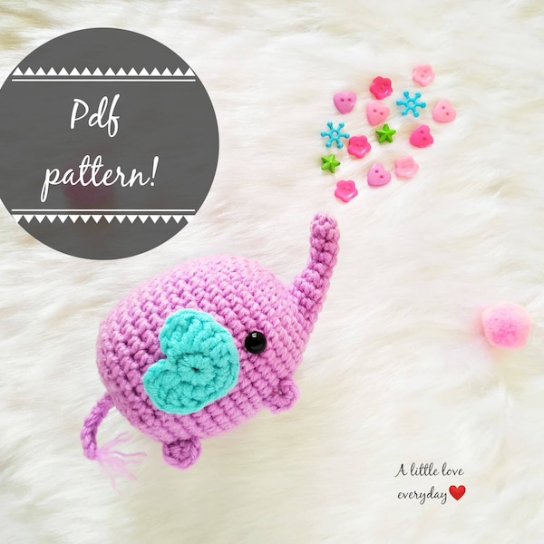Amigurumi elephant pattern/ crochet elephant pattern/ amigurumi pattern/cute amigurumi pattern/ cute crochet/ elephant pattern