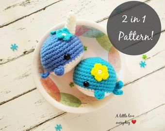 Amigurumi Narwal & Wal Häkelanleitung: Niedliche Meeresbewohner (PDF)