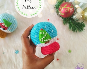 Crochet Snow globe pattern / crochet Christmas ornaments/ amigurumi Christmas pattern/ snow globe ornament