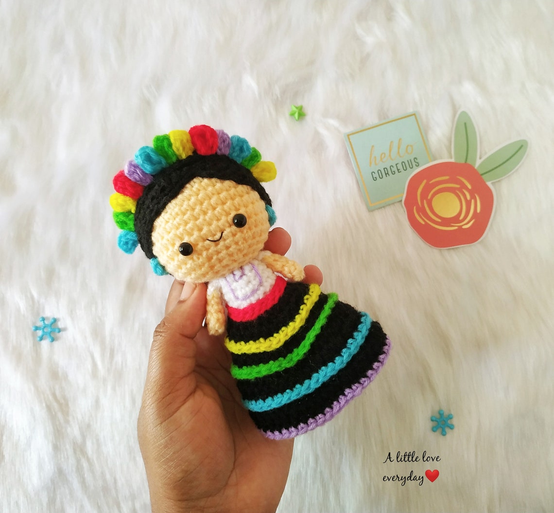 Amigurumi Mexican doll pattern / Mexican doll crochet / Etsy