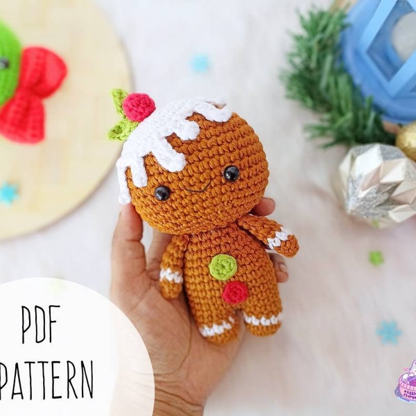 Amigurumi Gingerbread man pattern / Amigurumi Christmas pattern / Amigurumi pudding man pattern / Crochet ornaments / Christmas ornaments