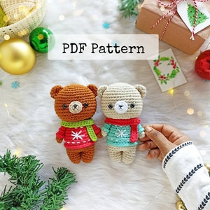 Winter bear amigurumi pattern/ Christmas bear amigurumi/ Christmas amigurumi pattern/ Christmas crochet pattern/ Bear amigurumi pattern