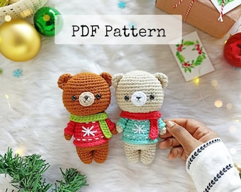 Winter bear amigurumi pattern/ Christmas bear amigurumi/ Christmas amigurumi pattern/ Christmas crochet pattern/ Bear amigurumi pattern