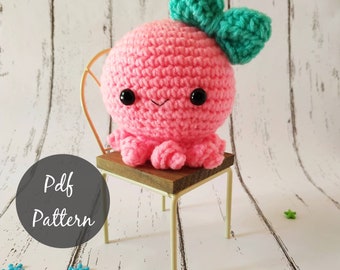 Patrón de crochet de pulpo amigurumi: juguete de criatura marina (patrón PDF)