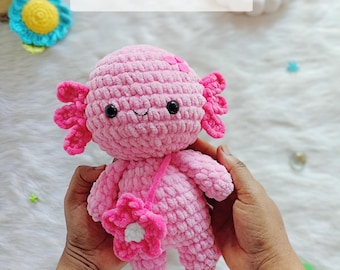 Amigurumi Axolotl Crochet Pattern: Chenille Plush Toy (PDF Pattern)