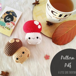 amigurumi mushroom pattern / Fall amigurumi pattern / kawaii amigurumi pattern / mushroom crochet pattern / cute crochet pattern