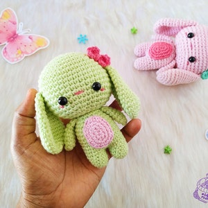 Spring bunny amigurumi pattern / easter bunny amigurumi / crochet bunny pattern / easter crochet / bunnny with frog hat image 3