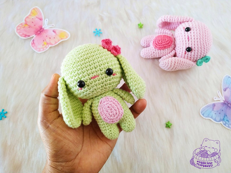 Spring bunny amigurumi pattern / easter bunny amigurumi / crochet bunny pattern / easter crochet / bunnny with frog hat image 3