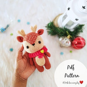 Amigurumi reindeer pattern/ christmas crochet pattern/ crochet reindeer/ cute reindeer/ kawaii amigurumi pattern