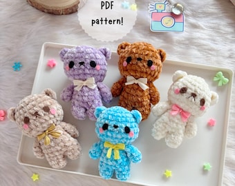 Gehäkelte Mini-Bärchen, kleine Teddys, Amigurumi-Muster (PDF)