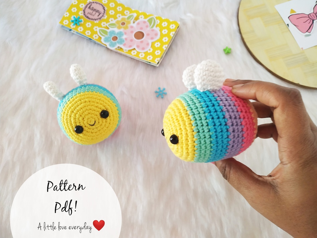 Rainbow Bee Crochet Pattern: Kawaii Amigurumi (PDF) - Etsy