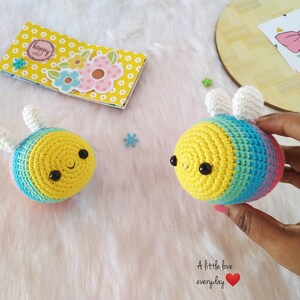 Rainbow bee amigurumi pattern/ amigurumi bee pattern/ crochet bee/ kawaii bee/ cute amigurumi pattern/ rainbow bee crochet image 4