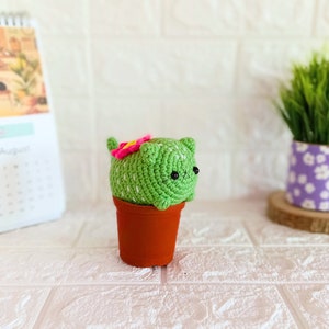 Amigurumi Cattus pattern /  cactus pattern / kawaii amigurumi cat / kawaii cat pattern / succulent cat pattern / crochet cat pattern
