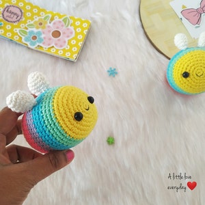 Rainbow bee amigurumi pattern/ amigurumi bee pattern/ crochet bee/ kawaii bee/ cute amigurumi pattern/ rainbow bee crochet image 5