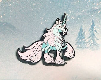 Eternal Winter Unicorn - Hard Enamel Rainbow Glitter Pin - Kickstarter funded!