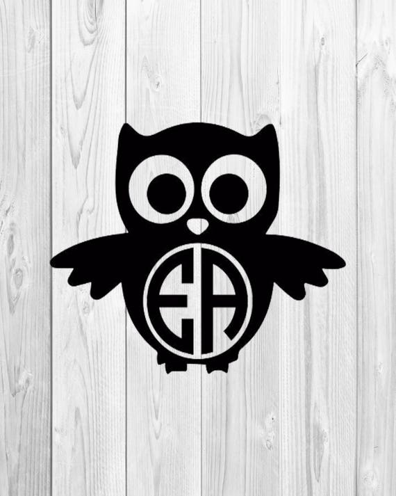 Download Items similar to Owl Monogram Svg, Owl Svg, Monogram Frame ...