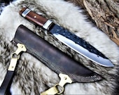 Medieval Work knife Celts Viking Hardwood Leather Sheath Sax Style MAQ1701