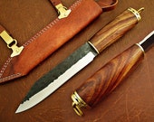 Medieval Work knife Celts Vikinghardwood leather sheath Sax Style MAQ1703