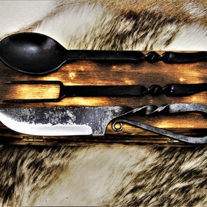 Medieval cutlery set, hand-forged 4209 image 2