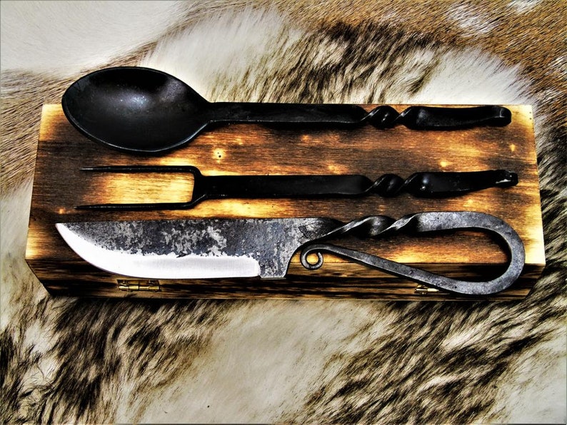 Medieval cutlery set, hand-forged 4209 image 2